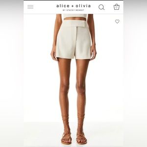 Alice + Olivia Mara Crossover Shorts size 2 Taupe Stone NWT